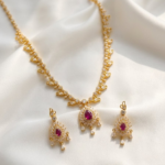 1Gram Gold Plated American Diamond Stone Haram