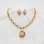 One Gram Gold Plated Necklace Set With Earings