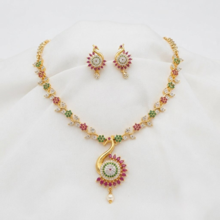 One Gram Gold Plated Necklace Set With Earings