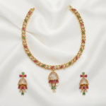 One Gram Gold Plated AD Stone  Necklace Set