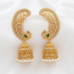 One Gram Gold Plated peacock Jhumka